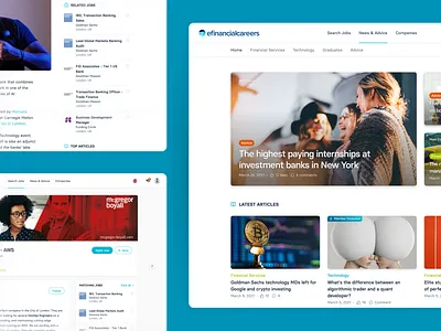 eFinancialCareers • Showcase Screens ui ui design ux ux design uxui website