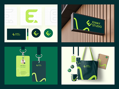 Eiway Studio Branding Design ✨ 3d agency branding business card card design clean colorful company eiway studio elegant graphic design logo minimalist mockup