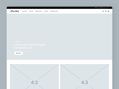 Owen Scott | Website Wireframe - Homepage ecommerce high fidelity high fidelity wireframe homepage owen scott ui ux wireframe