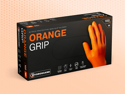 Nitrile Glove Packaging box branding concept glove hydroscand illustrator nitrile packaging