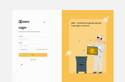 BBEE - Login | Sign in bee beekeepers branding design login sign in ui uidesign vector