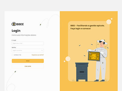 BBEE - Login | Sign in bee beekeepers branding design login sign in ui uidesign vector