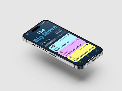 The Big Move lists app branding cards colours design ios lists minimal moving product design trend ui ux