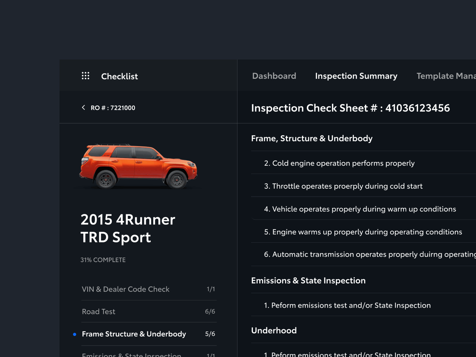 Toyota Enterprise car corporate dashboard enterpise list snippet table ui ux
