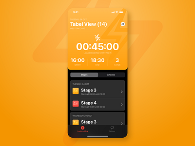 Feeling powerless? app countdown design ios loadshedding minimal orange power schedule timer timing ui ux