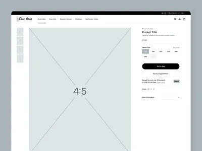 Owen Scott | Website Wireframe - Product Page ecommerce high fidelity high fidelity wireframe owen scott product page shopify wireframe