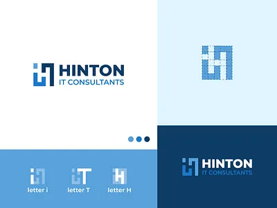 Hinton Logo Design agency brand identity branding business company concept consult consultant design designer grow idea it tech letter logo logo minimal modern tech logo technology visual identity