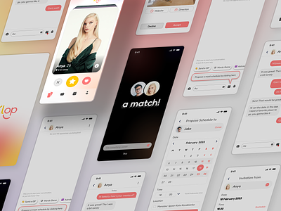 Klop : Dating App with Built-in Calendar Event app datingapp design mobile mobile app ui ux