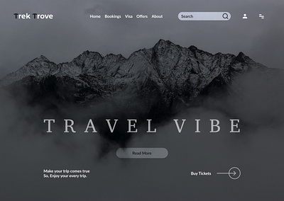 Trek Trove Landing Page branding design illustration logo typography ui web design webdesign