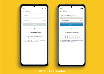 Day 01 - Sign In UI Design sign in