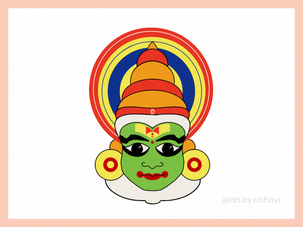 Buy Kathakali- Kerala Traditional Art form Handmade Painting by REVATHI  SREEKUMAR. Code:ART_7797_53062 - Paintings for Sale online in India.