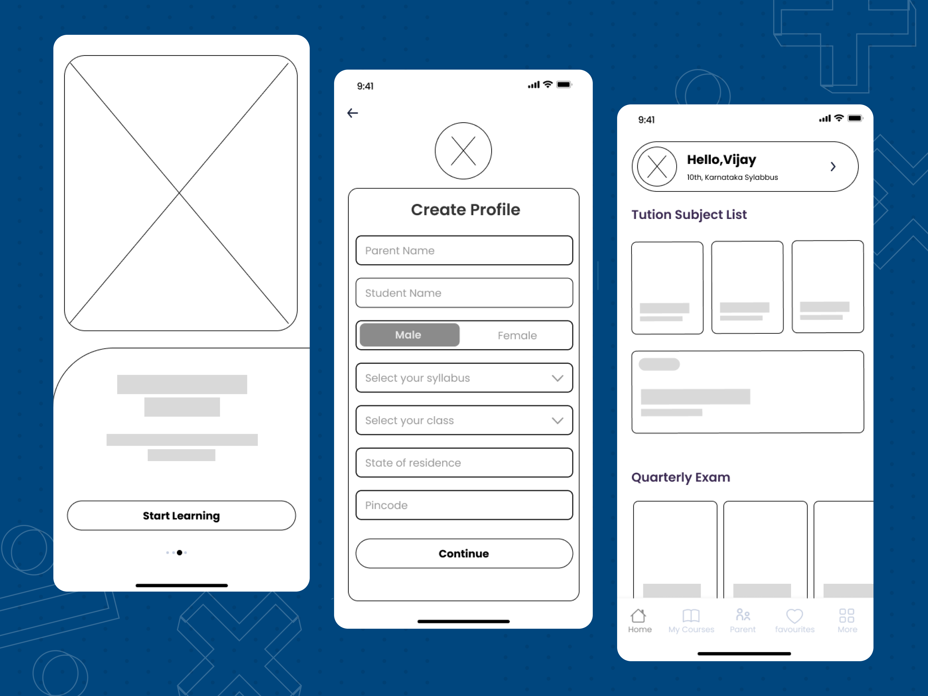 EdTech App - Lo-Fi Wireframes by Neointeraction Design (UX Design ...
