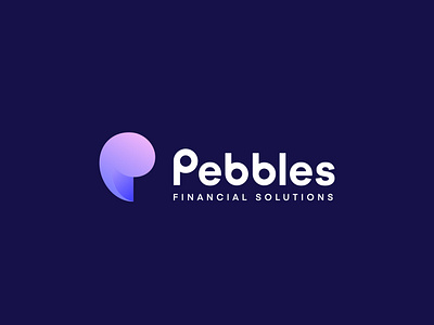 Pebbles branding gradient logo minimal modern simple trendy unique