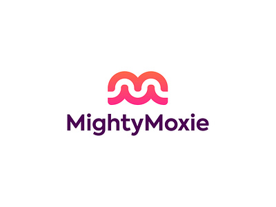 MightyMoxie branding clean geometric gradient logo minimal modern simple trendy unique