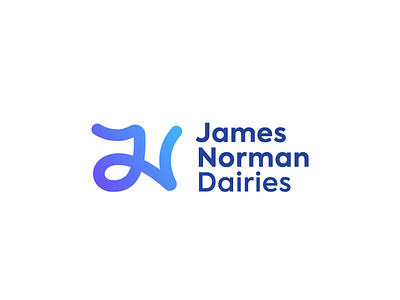 James Norman Dairies branding clean geometric gradient logo minimal modern simple trendy unique