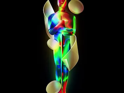 Chromatic Oscat statue animation digitalart graphic design illustration motion graphics oscars