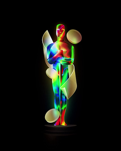 Chromatic Oscat statue animation digitalart graphic design illustration motion graphics oscars