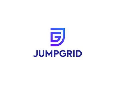 Jumpgrid branding clean geometric gradient logo minimal modern simple trendy