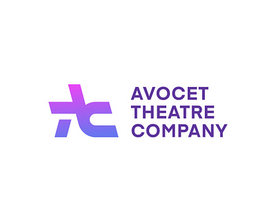 Avocet Theatre Company branding clean geometric gradient logo minimal modern simple trendy unique