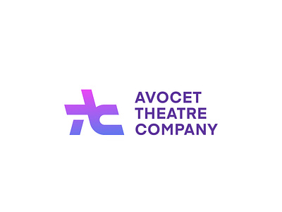 Avocet Theatre Company branding clean geometric gradient logo minimal modern simple trendy unique