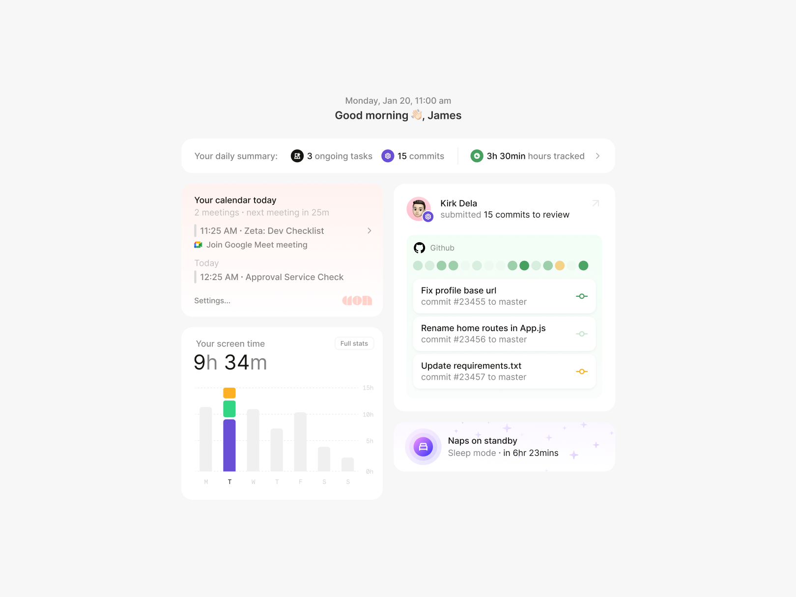 Example of Developer dashboard