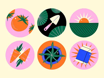 Gardening elements design graphic design illustration vector