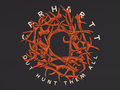 Carhartt Antler Mess antlers apparel deer hunt hunter hunting illustration