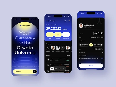 UniCrypto - Crypto Mobile App app design app screen design application application design cryptocurrency ios app design mobile app mobile app design mobile app screens mobile apps mobile screens mobileappdesign ui uiux user experience user interface ux ux ui design uxuidesign web 3