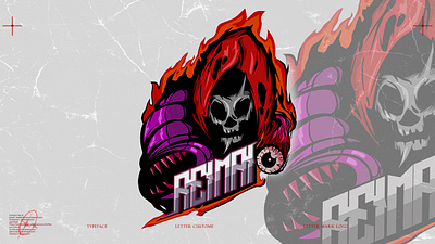 REIMAI GRIM WITH WORM MONSTER AND EYES animal art branding design eyes graphic graphic design grim illustration logo monster skull vector worm