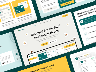 Bitepoint - Collage Version cafe cashier cashier app clean food kitchen landing page landing page ui outlet point of sale pos pos app restaurant sales ui uitrend uiux ux web design website
