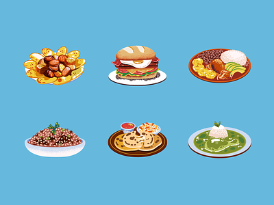 Latin American Food 2 blue cuisine design dishes download flat food fun graphic graphic design health illustration illustrator infographic inspiration latinamerica meal minimal store vector