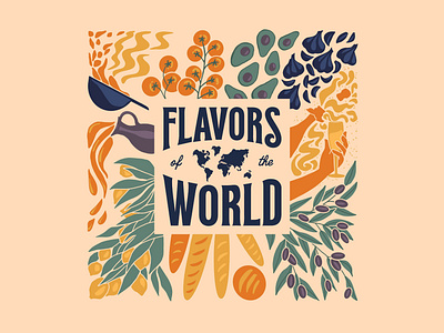 Flavors of the World Graphic branding design graphic design illustration logo typography vector