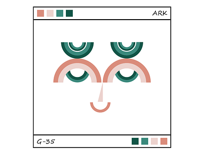 G-35 arc art character character design circle eye face frame illustration line minimal modern modern art print shape vector