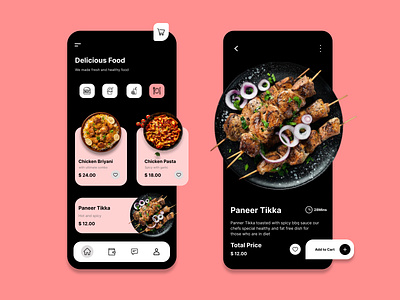 Food App (UI) application behance blackthemeapp dribbble foodapp foodplatform linkedin mobileapp mobilemockups popularshot trending uidesign uimodel ux