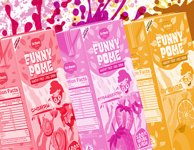 Del Monte Funny Pome: Tetra Pack Packaging Design adobe illustrator adobe photoshop branding illustration package design product product design
