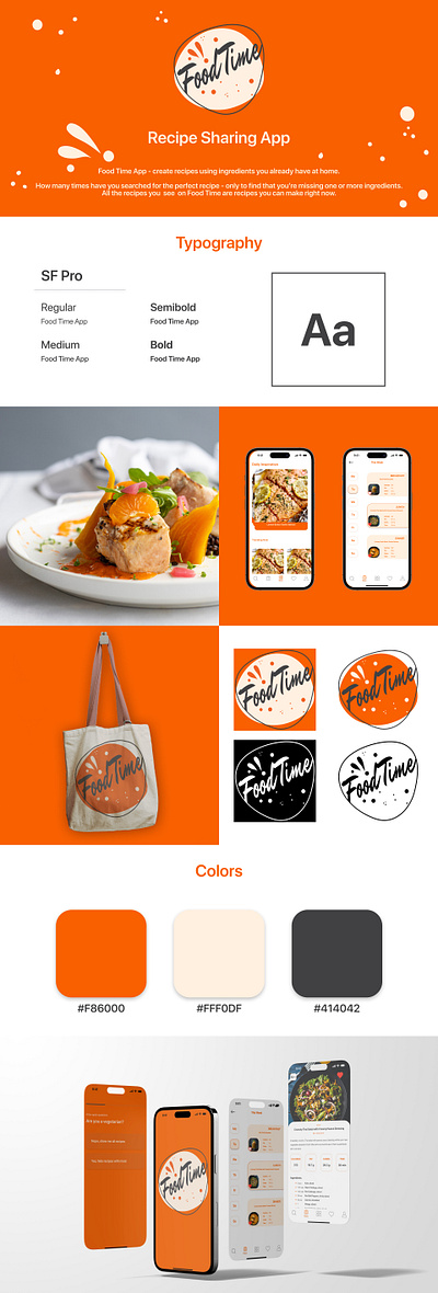 Recipe Sharing App | Food Time app branding figma food graphic design illustrator iphone app logo logotype photoshop recipe sharing app ui ui design ukraine ux ux design