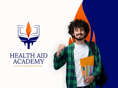 Health Aid Academy ab creativegfx abstract logo academy logo brand design brand identity branding coaching logo creative design creative logo design fire and book logo graphic design health aid academy illustration institution logo logo logo design organization logo ui vector