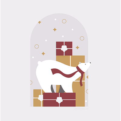 Polar Bear Christmas bear card christmas design designer graphic design illustration texas vector