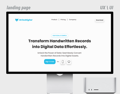 Landing Page - Writte2Digital ui webdesign