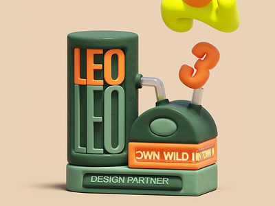 LeoLe.studio 2024 3d animation balloon blender branding c4d design factory font gif illustration inflate loop morph motion pipe typo