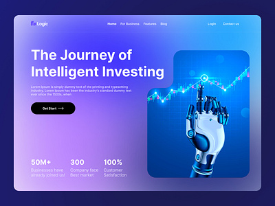 Intelligent Investment Hero section UI UX Design bitcoin clean crypto crypto landing page crypto trading crypto website cryptocurrency cryptocurrency landing page currency design finance websie financial investment minimal ui ui deisgn ux web web design website
