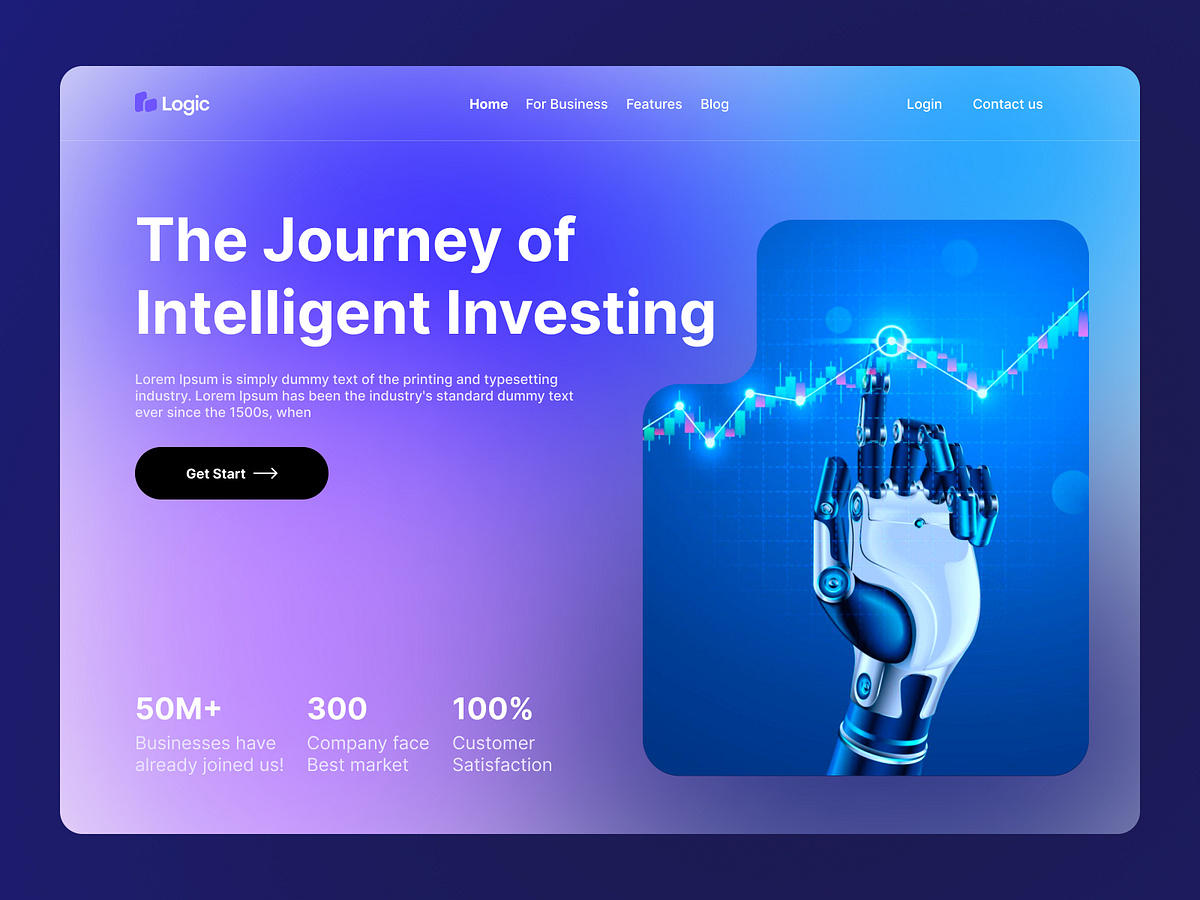 Intelligent Investment Hero section UI UX Design by Mostafizur Rahaman ...