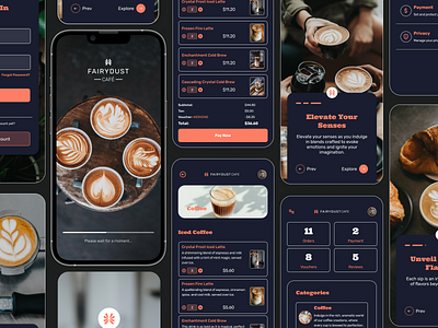 Online Delivery Mobile App - Fairy Dust Café app branding cafe coffee coffee shop dailyui figma figma design mobile mobile app online delivery online delivery app ui ui design user interface design