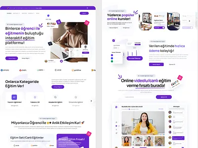 Ders.tv - Education & Online LMS Landing Page course homepage landing page lms online education ui ux website
