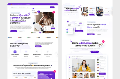 Ders.tv - Education & Online LMS Landing Page course homepage landing page lms online education ui ux website