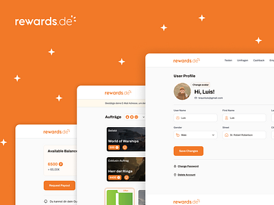 Overview/Rewards.de - Achieve your reward💰 branding design illustration logo product design saas ui ux