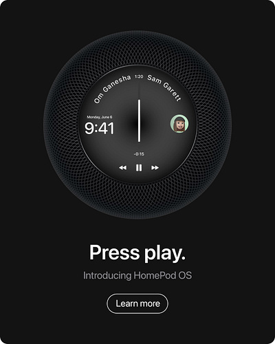 Musicplayer Userinterface for Apple Homepod apple bauhaus design homepod interface musicplayer user userinterface