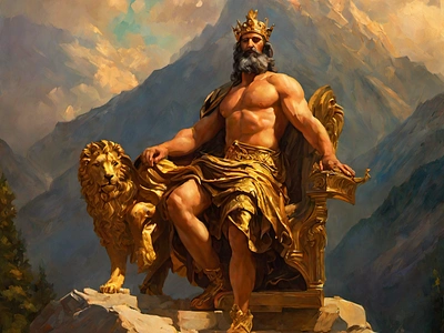 Zeus is the king of the Olympian gods. graphic design