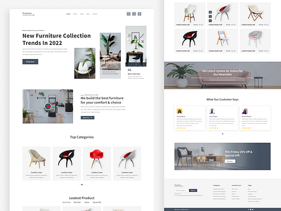 Furniture Shop Landing Page Design app branding design ecommerce furniture shop graphic design illustration landing page landing page design trending ui ui design uiux website design