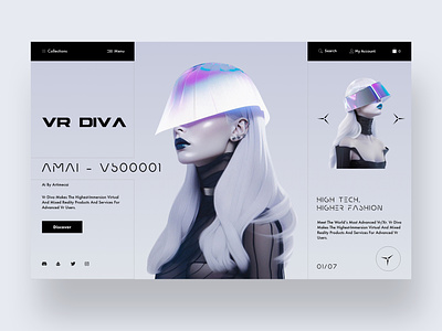 VR Diva Web Ui Design Concept ai artificial intelligence design fashion tech graphic design high tech photography tech ui ui design ux ux design vr web design
